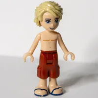 Mason - Bare Chest, Dark Red Trousers