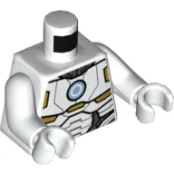 Torso Armor with Light Blue Circle / 2 Gold Circles print, White Arms and Hands