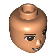 Minidoll Head Male Dark Brown Eyes, Open Mouth Smile print