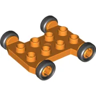 Duplo Vehicle Base 4 x 4 with 2 x 4 Studs and Black Wheels