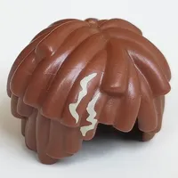 Hair Short Long Curls / Mop Top with Dark Tan Splotch Print