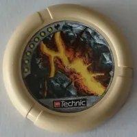 Large Figure Throwing Disk, Granite / Rock, 7 Pips, Lava Filled Deep Crevice Print