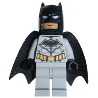 Batman, Light Bluish Gray Suit, Black Cape and Cowl, Black Head
