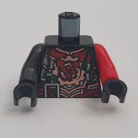 Torso, Odd Arms, Armor with Red and Copper Plates, Gear with Clock Hands Print, Left Red Arm, Right Pearl Titanium Arm, Black Hands