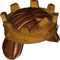 Hair and Crown, Mid-Length Straight with Gold Crown Print