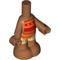 Microdoll Body Pants with Red/Orange Top, Tan Pants print