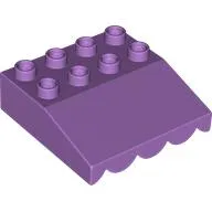 Duplo Roofpiece Slope 33 4 x 4 with Awning Overhang with 5 Bottom Tubes