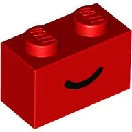 Brick 1 x 2 with Black Curved Line / Smile print