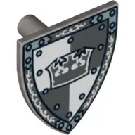 Shield Triangular with Gray Crown on White and Gray Quarters Background Print