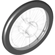 Wheel Wheelchair with Fixed Black Hard Rubber Tire, with Clip Hole