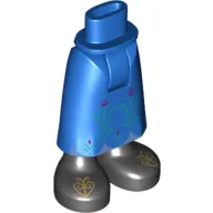 Minidoll Hips and Skirt with Ankles Flowers, Black Shoes with Gold Decorations print