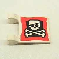 Flag 2 x 2 Square [Thin Clips] with Skull and Crossbones (Eyepatch) Print