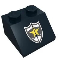 Slope 45° 2 x 2 with Police Yellow Star Badge Print