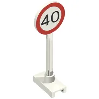 Road Sign Round with Maximum Speed 40 Print