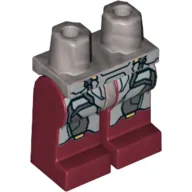 Hips and Dark Red Legs with Silver and Dark Silver Armor Plates Print (Ironman)