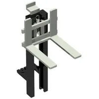 Forklift Mast and Carriage, Wide 1 x 2 Hinge Plate and Light Gray Wide Forks [Complete Assembly]