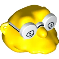 Minifig Head Special, Simpsons, Hans Moleman with White Glasses with Eyes Print