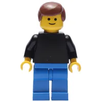 Man, Plain Black Torso, Blue Legs, Reddish Brown Hair