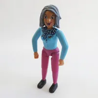 Belville Figure Fixed Elbows, Female, Sand Blue Hair, Sky Blue Top with Scarf and Spider Print, Magenta Legs