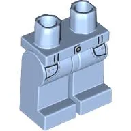 Hips and Bright Light Blue Legs with Black Pockets, Button print