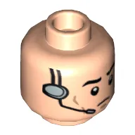 Minifig Head, Eyebrows, Cheek Lines and Headset Print