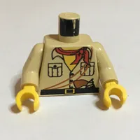 Torso Shirt, Yellow Neck, Red Bandana, Gun Print, Tan Arms, Yellow Hands