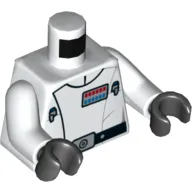 Torso Jacket with Wide Lapel, Rank Badge, Belt Print (Director Krennic), White Arms, Black Hands