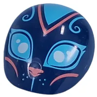 Large Figure Shoulder Cover with Medium Azure Eyes, Coral Nose, Shapes print