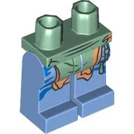 Hips and Medium Blue Legs with Dark Azure Markings, Olive Green/Nougat Loincloth print