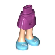 Minidoll Hips and Short Skirt Medium Azure Shoes, White Laces [Thin Hinge]