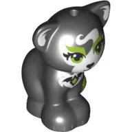 Animal, Cat, Sitting with Lime Eyes, White Fur Patches and Lime Pendant Print