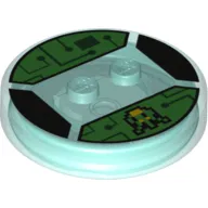 Function Brick Round 4 x 4 x 2/3 with 2 Studs and Circuits and 8-Bit Shooter Print