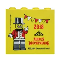 Brick 2 x 4 x 3 with 'LEGOLAND Deutschland Resort 2018 ZIRKUS WOCHENENDE' Print