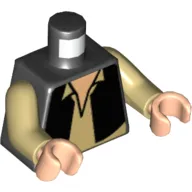 Torso Vest and White Shirt with Nougat-Colored Skin Print (Han Solo), Tan Arms, Light Nougat Hands
