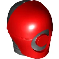 Minifig Head Special, Helmet with Neck Ridges and Red Mask with Red Circle Print (Guavian Security Soldier)