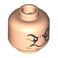 Minifig Head Grumpy, Angry Lopsided Frown Left/Right