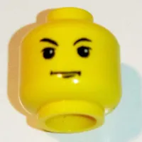 Minifig Head Tom Riddle (Voldemort), White Pupils, Arched Right Brow, Chin Dimple Print [Blocked Open Stud]