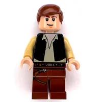 Han Solo, Black Vest, Reddish Brown Legs, Black Eyes - 3626c Head