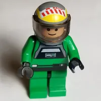 Rebel Pilot A-wing, Green Uniform, Black Eyes, Trans-Brown Visor