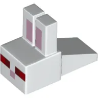Animal Body Part, Rabbit Head Blocky with Red Eyes, Pink Ears Print