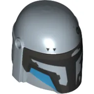 Helmet Mandalorian with Holes, Black Visor and Medium Azure Markings Print