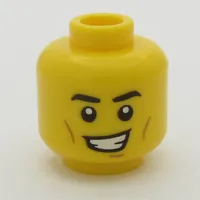 Minifig Head, Eyebrows, Cheeck Lines, Lobsided Grin print