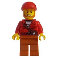 Criminal, Red Jacket over Prison Shirt, Red Cap