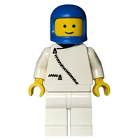 Man, White Jacket with Zipper, White Legs, Blue Helmet