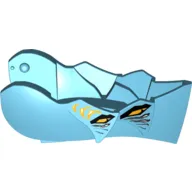 Large Figure Head, Jaw without Axle Hole with 4 Yellow Eyes Print