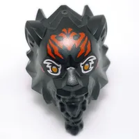 Minifig Head Special Tiger with Red Markings, Orange Eyes print