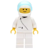 Racer, White Jacket with Zipper, White Helmet with Visor (3626b Head)