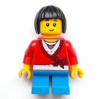 Girl, Cardigan Tied with Bow, Necklace, Short Dark Azure Legs