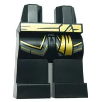 Hips and Black Legs with Robe Ends, Gold/Dark Bluish Grey Trim, Gold Sash print