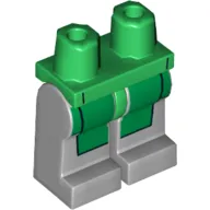 Hips and Light Bluish Gray Legs with Green Tunic Print